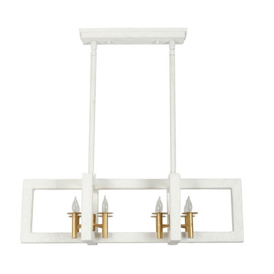Luminaire suspendu linéaire doré / blanc Duo 8 LT Kalco