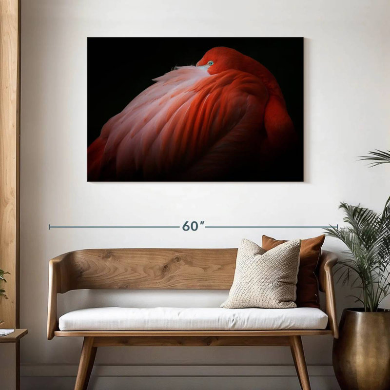 Brampt timide flamant rose, H 30 po x l 45 po