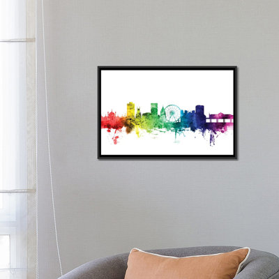 Rainbow Skyline Series: Brighton, Angleterre, Royaume-Uni, impression sur toile tendue