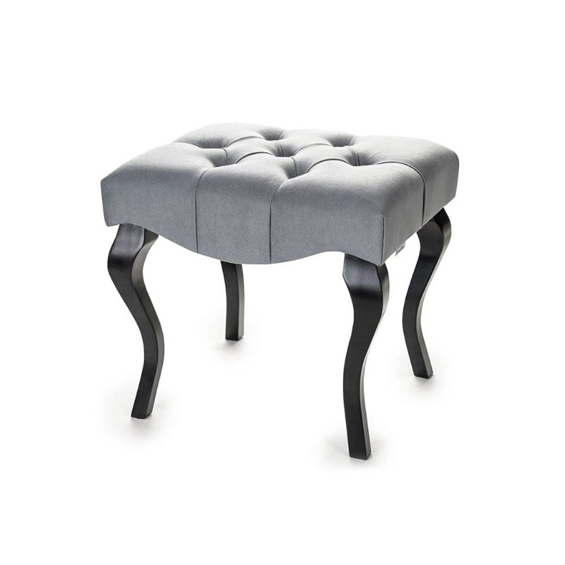 Vivien 45cm Wide Velvet Tufted Rectangle Footstool Ottoman, Black