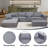 Convertible Modular Sectional Sofa Set Grey Popular Microfiber Fabric Compression Sofa