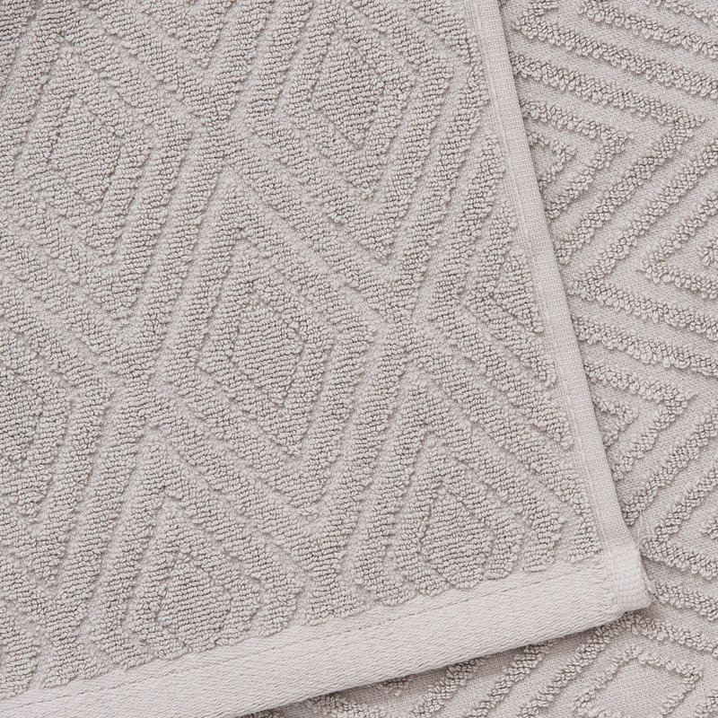Diamond Geo Sculpted Cotton Towels, Grey