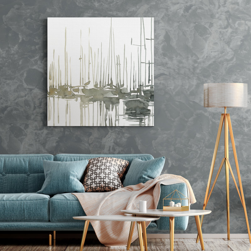 « early matin wharf i »-reproduction d’art sur toile tendue, H 40 po x l 40 po x P 1 po
