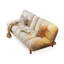 Canapé-lit causeuse en similicuir beige-129743339