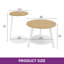  Coffee Table Set Of 2, Nesting Tables With Roomy Storage Space, Small Round Tables For Living Room, Side Sofa, Wood-238165390