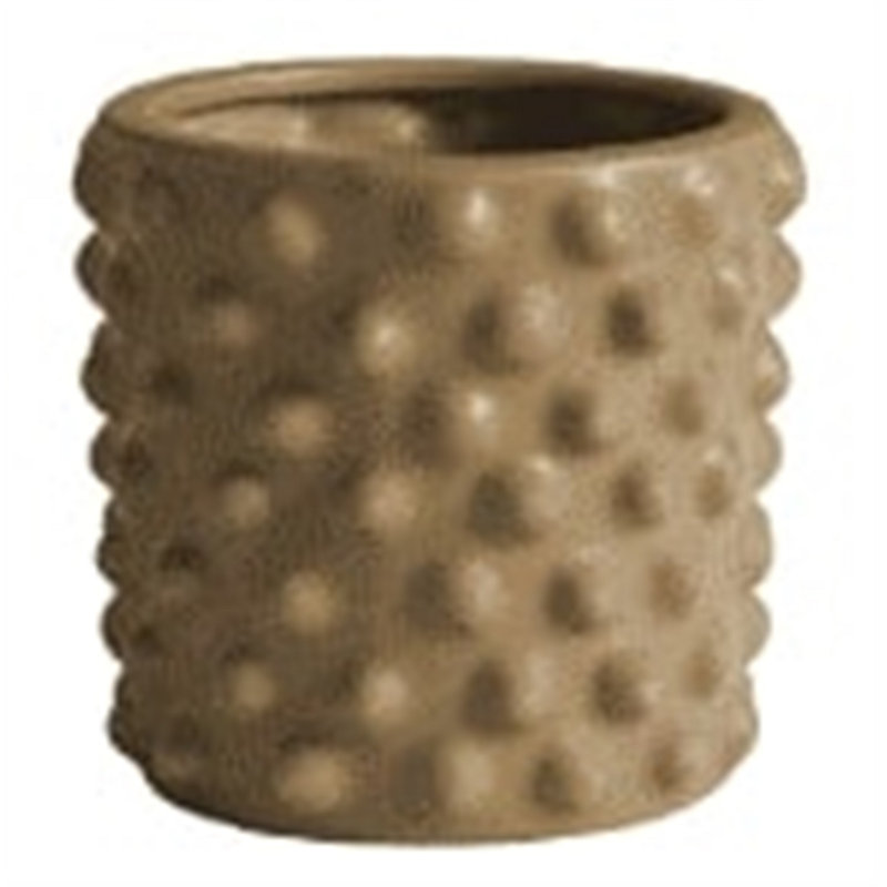 Pot à fleur en céramique Kim, H 5,25 po x l 6,5 po x P 6,5 po, Brun clair