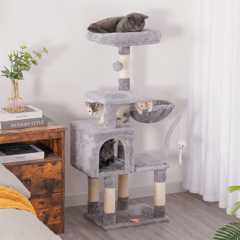 Arbre à chat Faraday, Gris, H 7,09 po x l 12,6 po x L 17,32 po