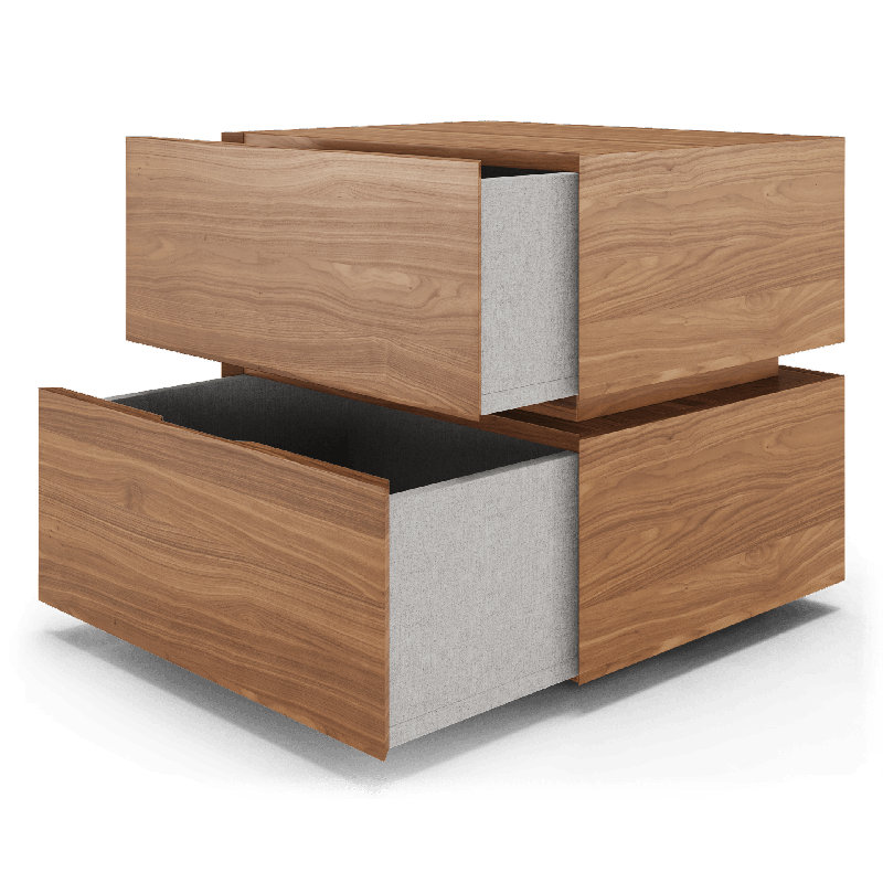 Brookline Nightstand in Walnut, Brown