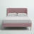 Heather Mid-Century Modern Velvet Upholstered Platform Bed in Gray and Gold-515308517-464829721