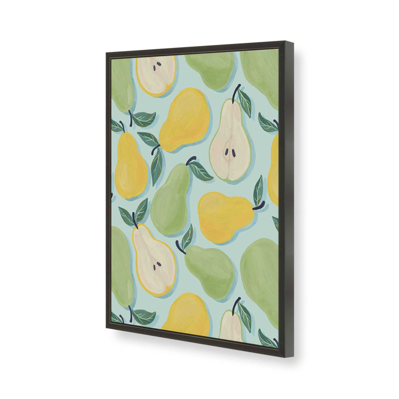 «Fruit Salad Collection Pears» par Garima Dhawan, reproduction d'art sur toile, 16" H x 12" W, Noir