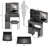 29.2" Small Size Left Drawer Desktop Vanity Table + Cushioned Stool,2 AC+2 USB Power Station,Hair Dryer Bracket,Extra Large Touch Control Sliding LED Mirror,Tri-Color Switching,Brightness Adjust