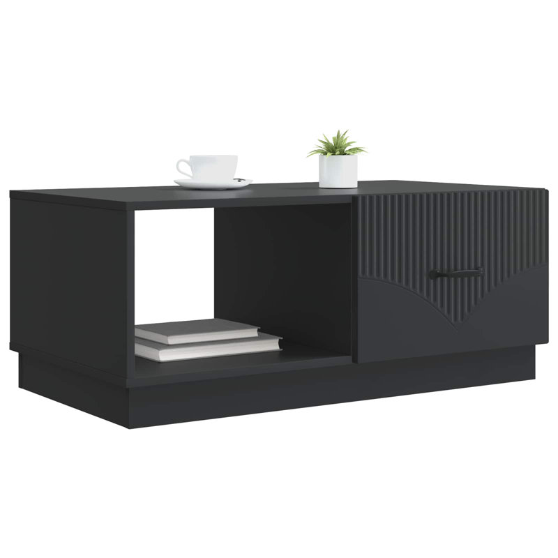 Coffee Table with Storage, Black, 37cm H x 90cm L x 50cm W