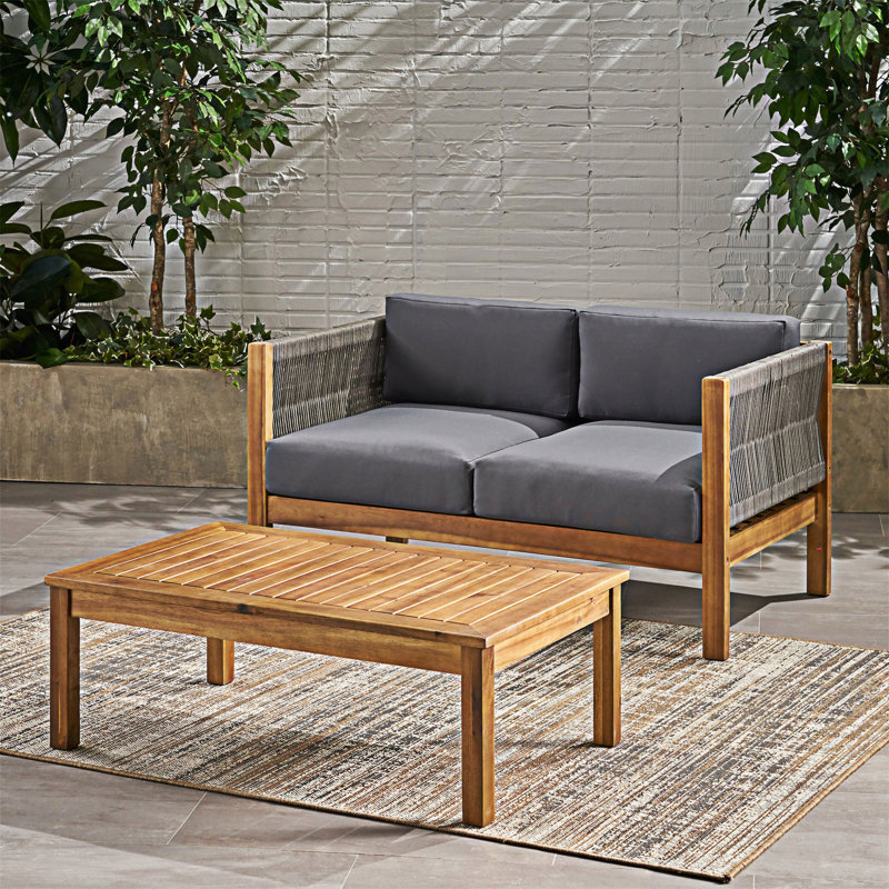 Ensemble de conversation avec coussin en bois