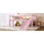 Lit mezzanine avec tablettes de rangement, bois massif et lumières DEL-124950893-124950895