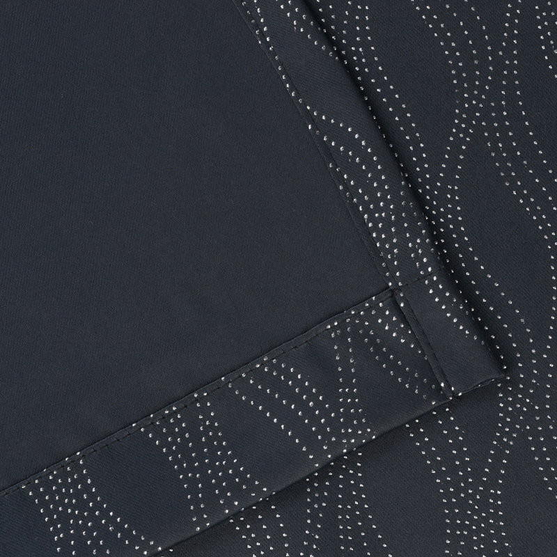 Paire de rideaux obscurcissants en polyester à texture moderne Vedder, l 42 po x L 96 po, Noir