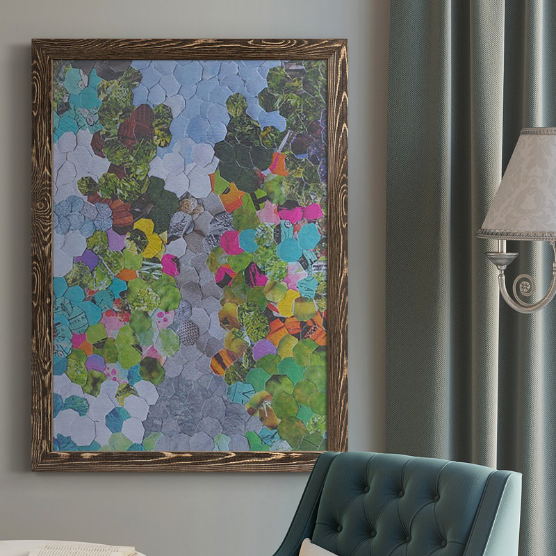 "Magenta Garden" par Coco Good, reproduction sur toile, H 37,5 po x l 27,5 po x P 1 po, Cadre noyer