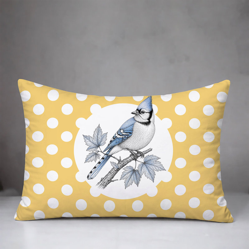 Oreiller réversible intérieur / extérieur Blue Jay, 25 x 18, Jaune