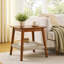 Table d'appoint 23 "Mid-Century avec tablette tissée, table d'appoint Boho avec rangement