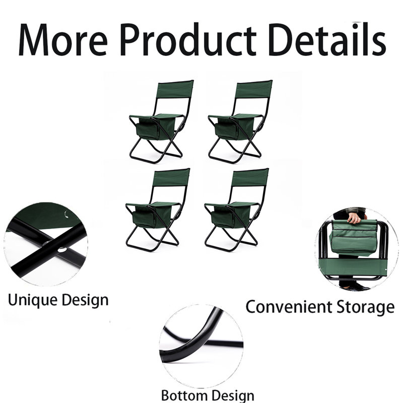 Bryella Folding Camping Chair, Black/Green