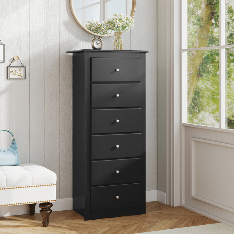 Commode 6 tiroirs, Noir