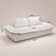 Canapé 2 places Modern Cloud 89,76 po en chenille blanc crème, housses amovibles et lavables, canapé profond compressé sous vide pour salon