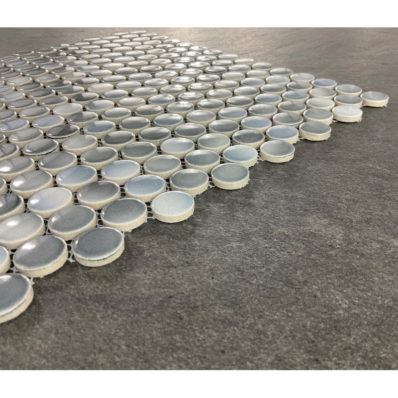 0.75" x 0.75" Porcelain Penny Round Mosaic Tile