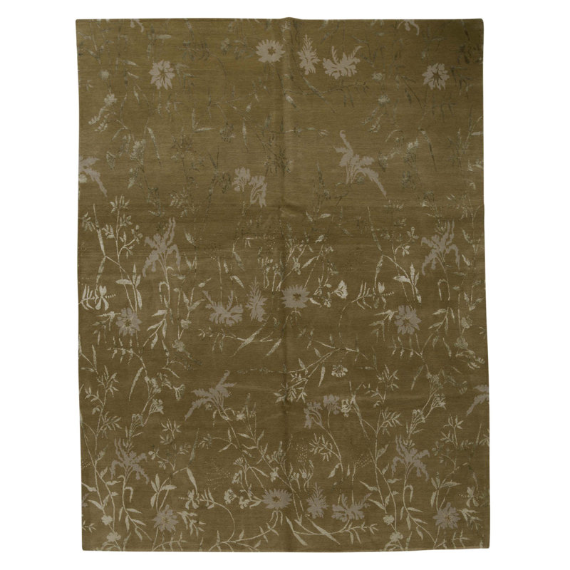 Handmade Silk and Wool Area Rug