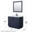 Miranda 42" Freestanding Single Bathroom Vanity with Marble Top with 34" Mirror-97924013-97924015