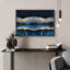 «Woodland Blue Marble Mountains And Forest Reflection Abstract Wilderness Modern Art Rustic Scenic» sur toile-99446459-99446460