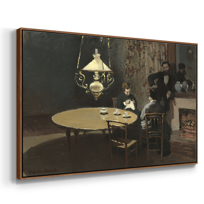 Intérieur, après dîner (Intérieur, après dîner), 1868-1869 - Claude Monet, toile tendue avec châssis, 26 x 40, Noyer