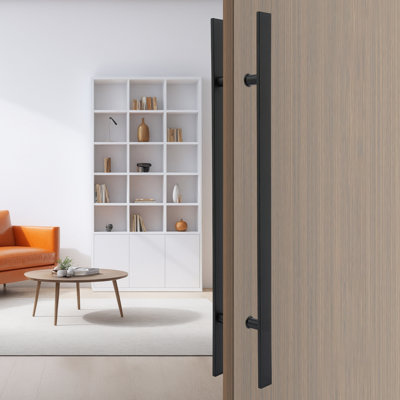 Double Sided Stainless Steel Door Handle, Pair Of Pull Push Sliding Barn Door Handles, Commercial H Shape Door Pull Handle(35.24*1.6*5.9N)