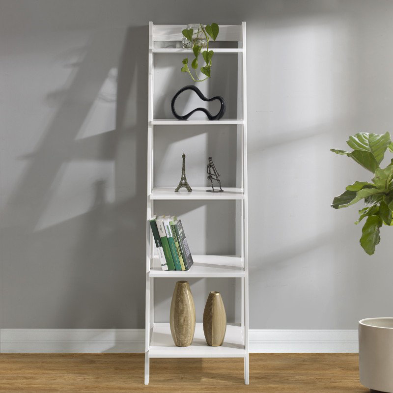 159cm H x 44cm W Solid Wood Ladder Bookcase