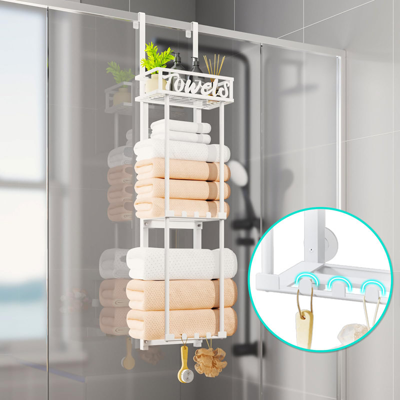 Over-the-Door Towel Rack, White