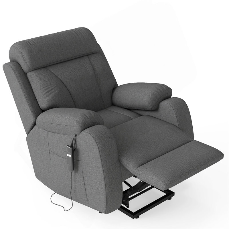 Power Lift Recliner For Elderly, Lift Chair Recliners For Small Spaces, Electric Recliner Chairs For Seniors, Remote Control, Adjustable, Side Pocket (Dark Gray+ Snowflake Velvet)