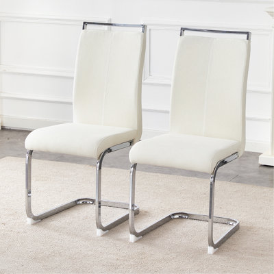 Two Dining Chairs With Metal Legs, Side Chair For Home