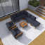 Ensemble de canapé modulaire en osier 9 pièces 9 pièces avec table basse-796946826
