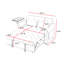Velours rose convertible en lit douillet - accoudoirs de table d'appoint, multiples options réglables, tissu, assemblage facile pour un espace de vie moderne Accoudoir avec table, lit convertible, bien réparti-170392035