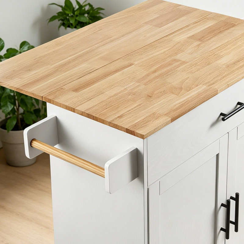 Plateau en bois massif durable et imperméable avec roulettes mobile multifonctionnel facile à assembler