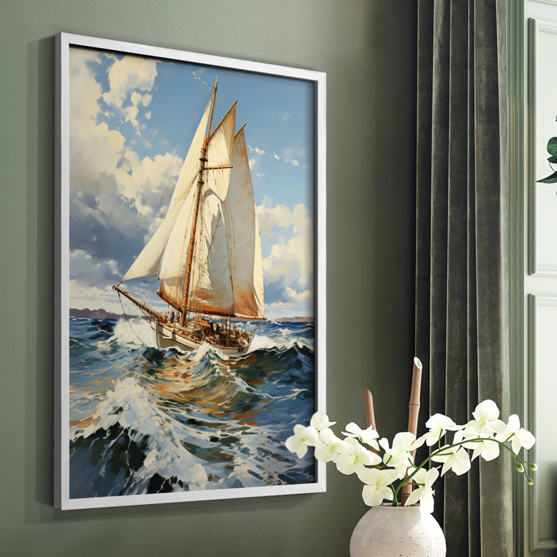 NAUTICAL Series CECLV - Impression encadrée de qualité supérieure - Prêt à accrocher - Aucun clou requis, Blanc