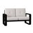 Vale 58.5'' Wide Aluminum Loveseat with Cushions-26148933-43011352