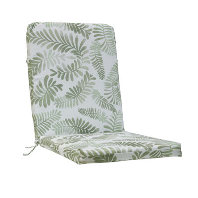 Outdoor Printed Leaves High Back Cushion 20 x 45 in Sage