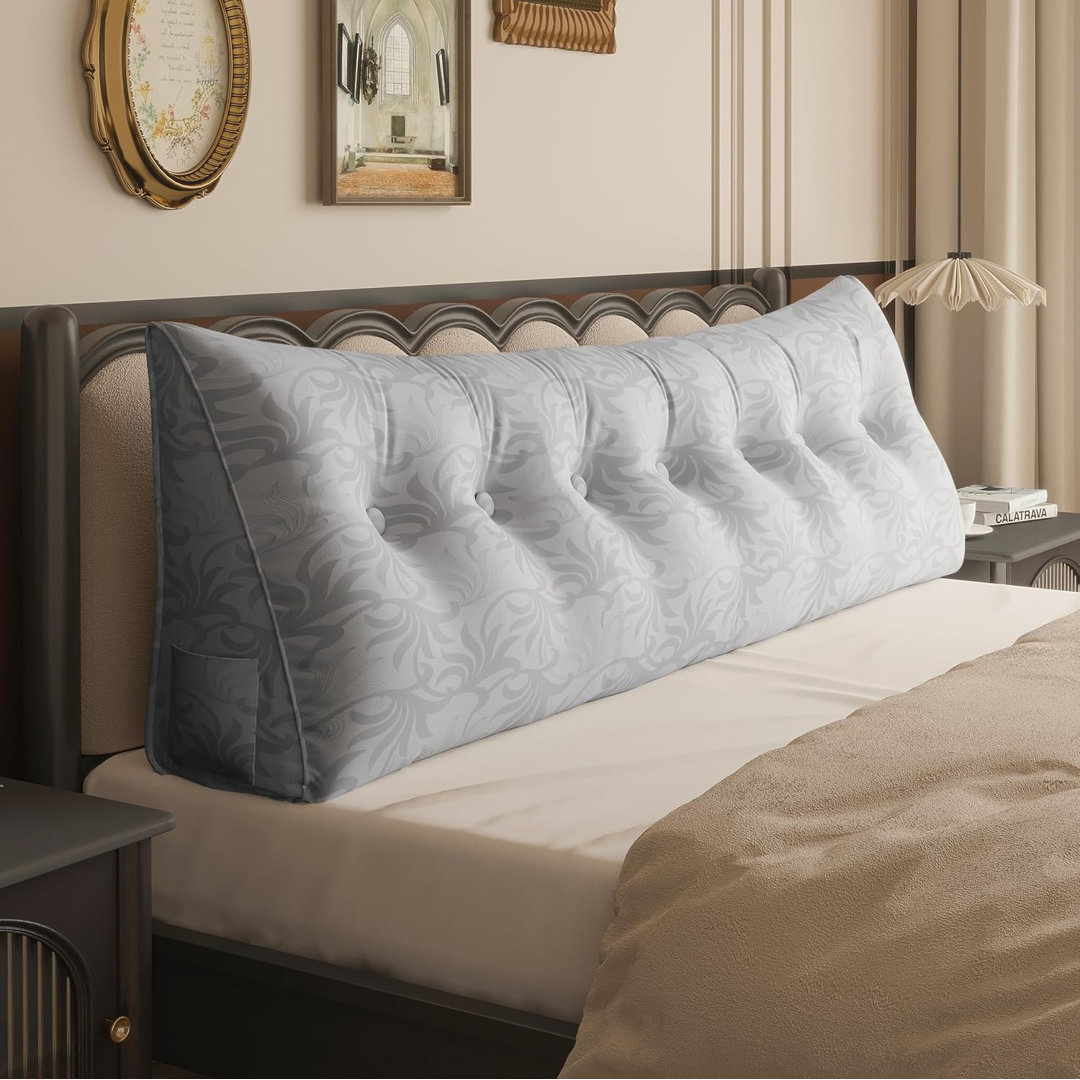 Sit-Up Back Comfort Large Triangular Bolster Headboard Reading Wedge Pillow