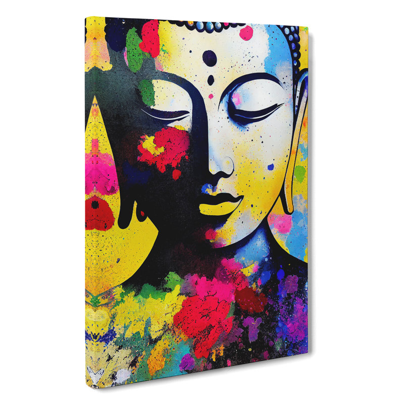 Buddha Splashed No.4 - Wrapped Canvas, 60cm H x 40cm W x 3cm D