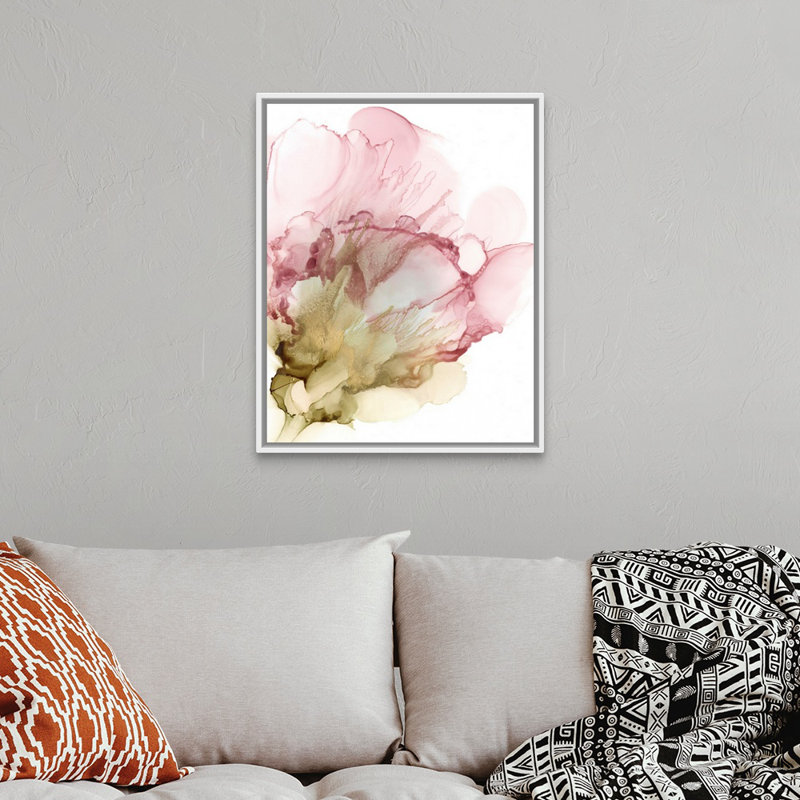 Reproduction d’art sur toile « flowering rose II » par Jennifer Goldberger, H 32 po x l 26 po x P 1,75 po