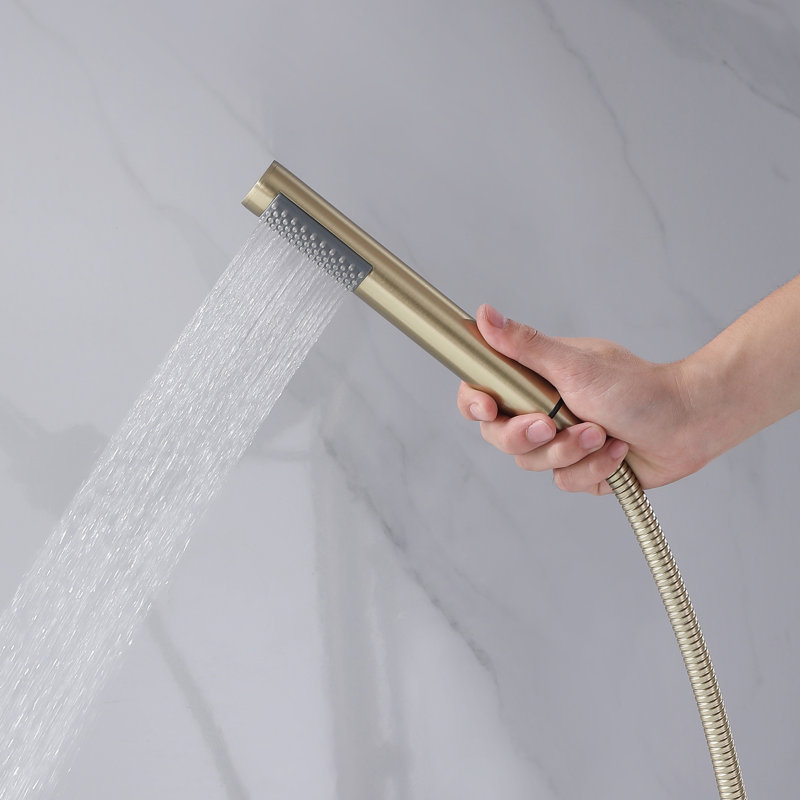 Floor Tub Spout with Diverter, Gold