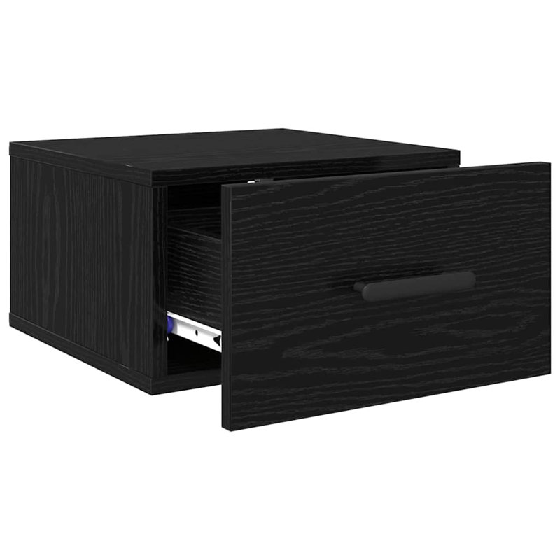 Bedside Cabinet Wall-Mounted 2 Pcs 35 X 35 X 20 Cm, Black Oak
