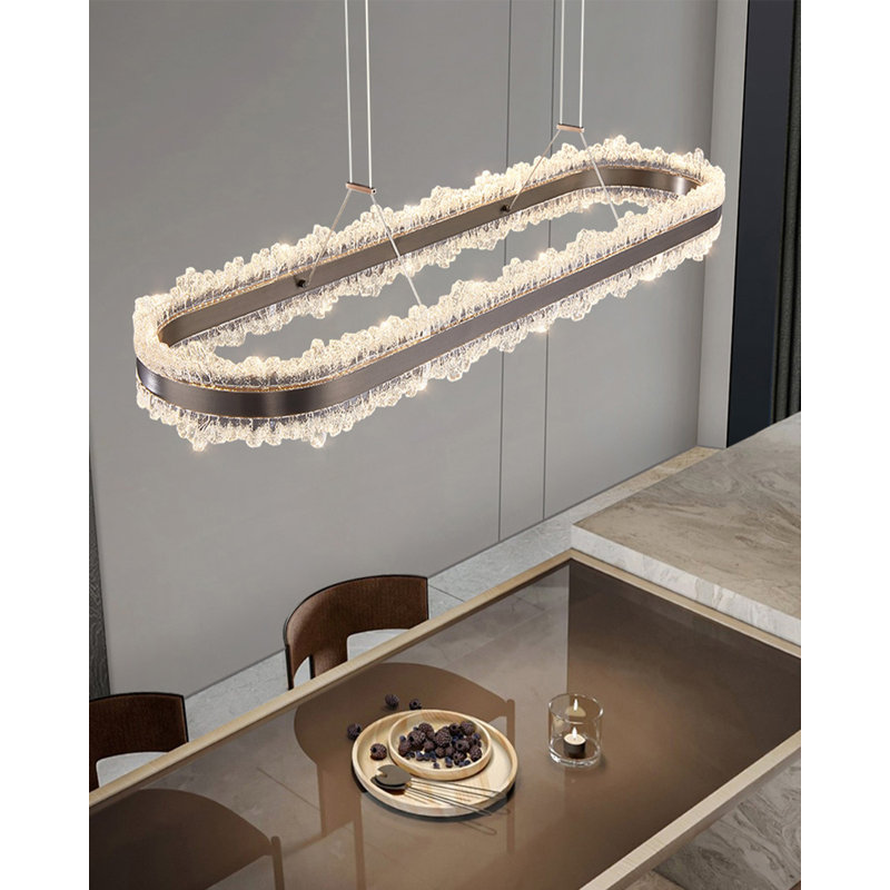 Pied de lampe moderne en aluminium minimaliste avec abat-jour en acrylique, lampe longue barre ovale