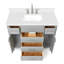 Meuble-lavabo simple 42 po avec plateau en quartz blanc Abbate-85364363
