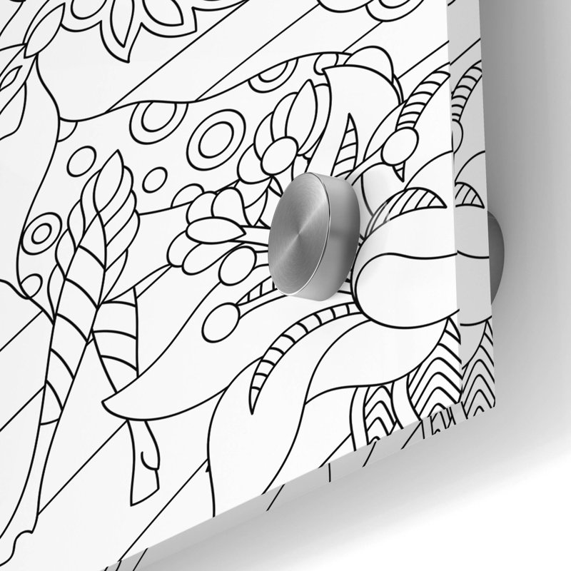 «Coloriage du château» par Epic Portfolio, art mural en verre acrylique, H 24 po x l 24 po x P 0,2 po