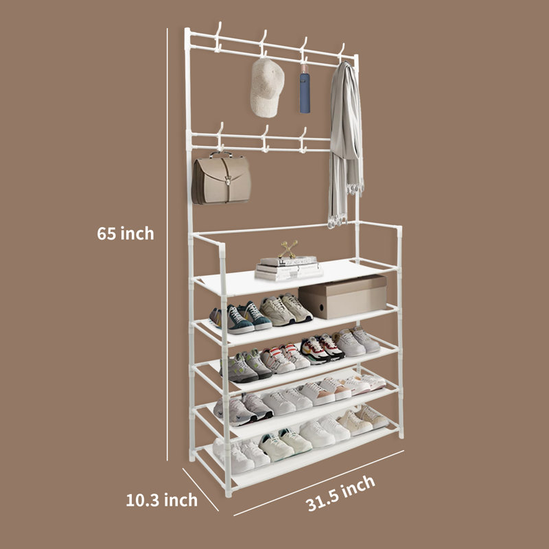 Portemanteau avec porte-chaussures Rebrilliant 3-en-1